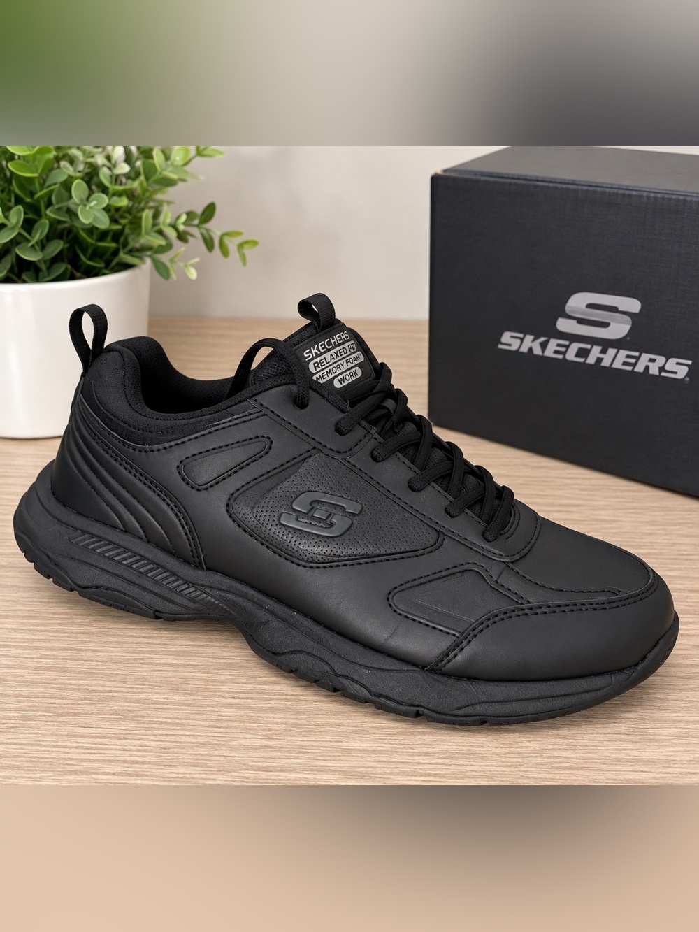 Skechers Men’s or woman Black Relaxed Fit Memory Foam Athletic Shoe